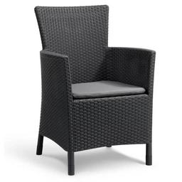 Garden Chair Rattan Weave Grey