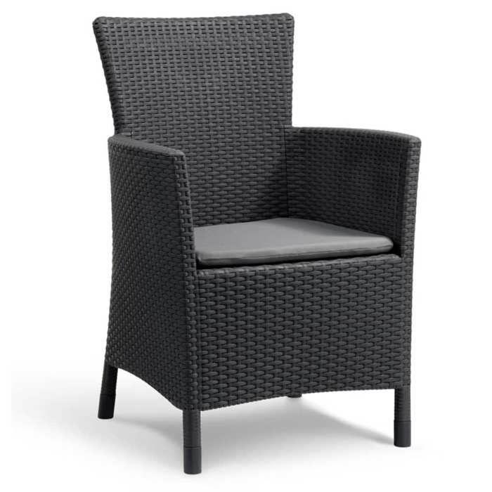 Garden Chair Rattan Weave Grey