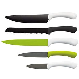 cuchillos - set de 5 unidades de acero inoxidable, con mango ergonómico, ideal para todo tipo de cortes en cocina.